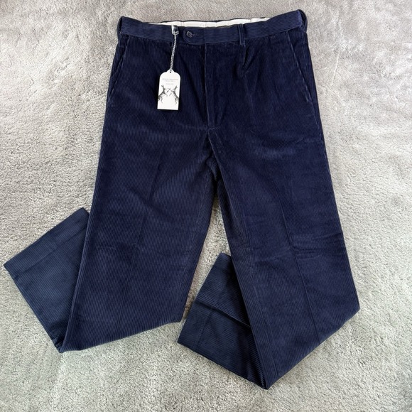 Vtg. Peter Christian Men's Size 36 Corduroy Pants Dk. Blue Y2K 90s Deadstock NWT
